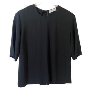 EVERLANE Short Sleeve Dark Navy Exposed Back Zipper